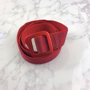 Black Diamond Red Webbing Belt w/ Metal Buckle L